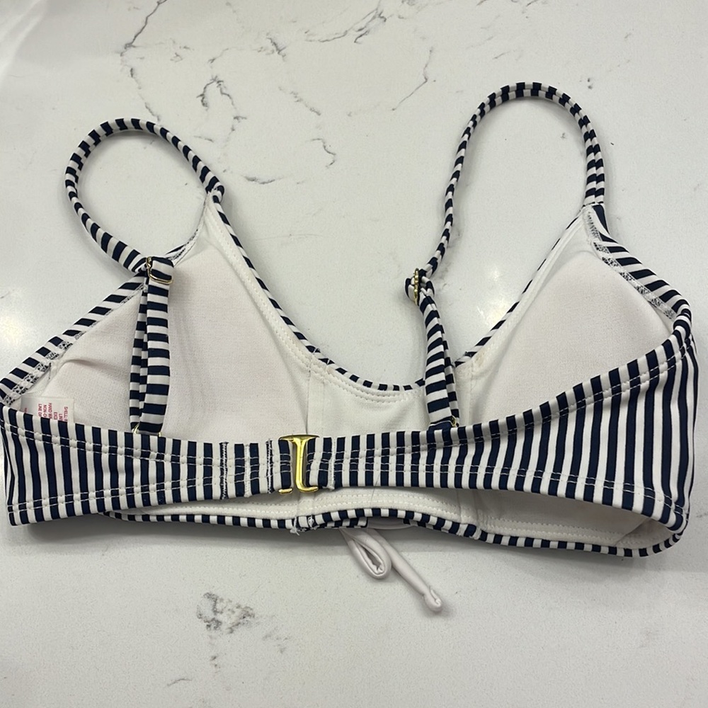 Xhilaration juniors navy and white striped bikini top size XS - Picture 2 of 4